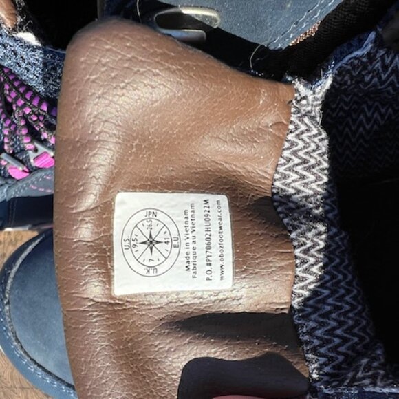 Oboz Sapphire Mid B-Dry Waterproof Hiking Boots, 9.5US 41EU  Huckleberry 070602 - Picture 6 of 7